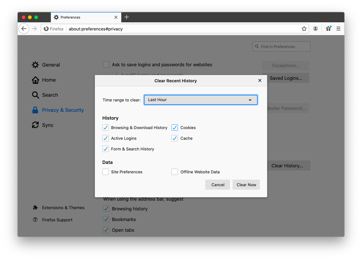 firefox for mac enable cookies