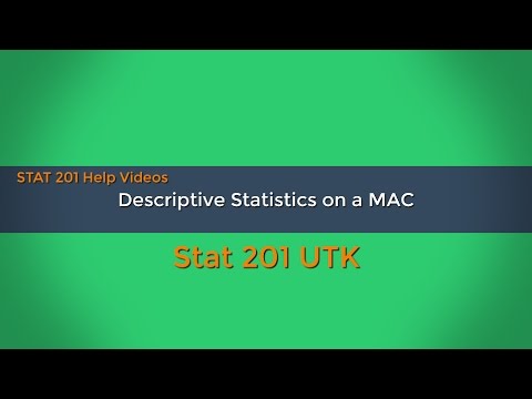 excel for mac descriptive statistics
